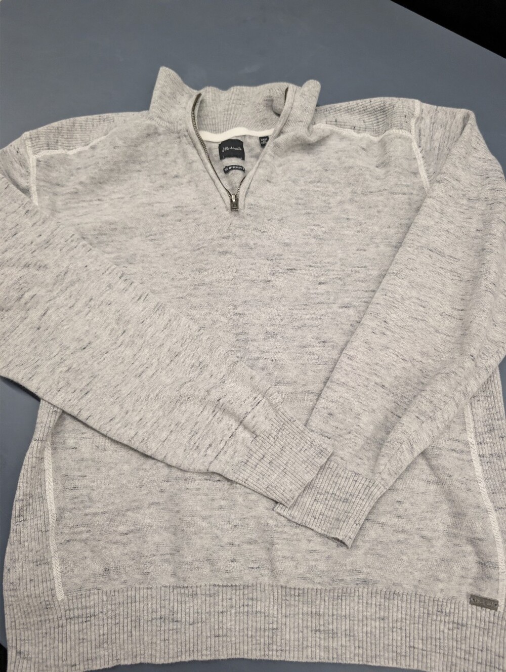 J.B. Holt "The Jefferson" 1/4 Zip Knit Pullover Sweater Gray Heather Men's L